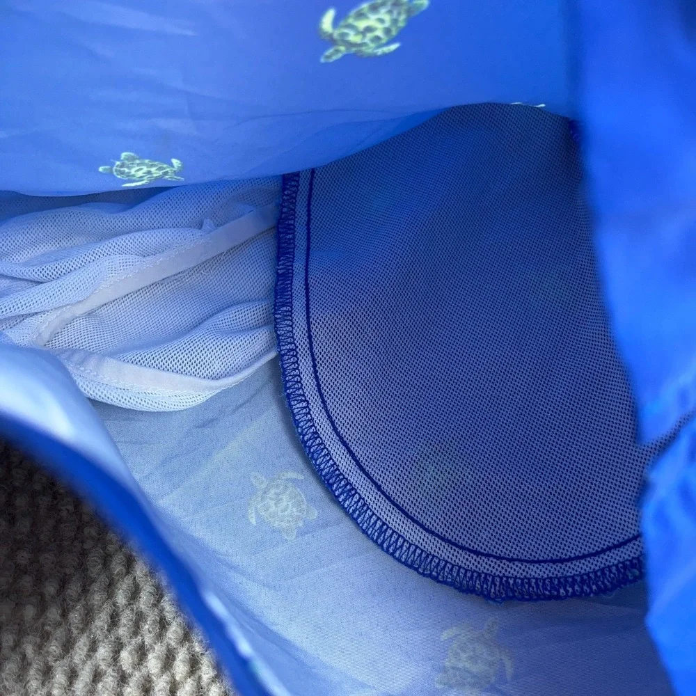 Polo Ralph Lauren Swim Trunks Men Medium Blue Turtle Print Board Shorts‎ 33